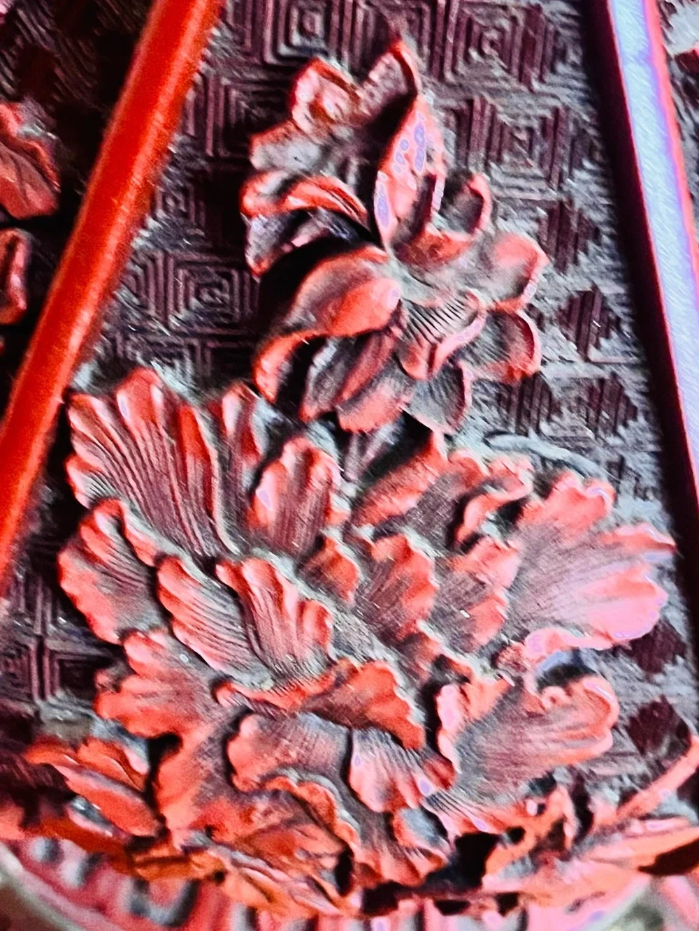 Vintage-Style Red Floral Resin Chandelier Accent by